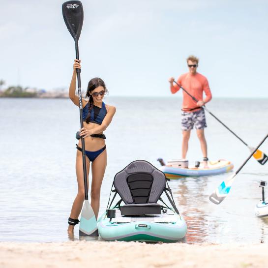 3 paddleboarders and one SUP seat