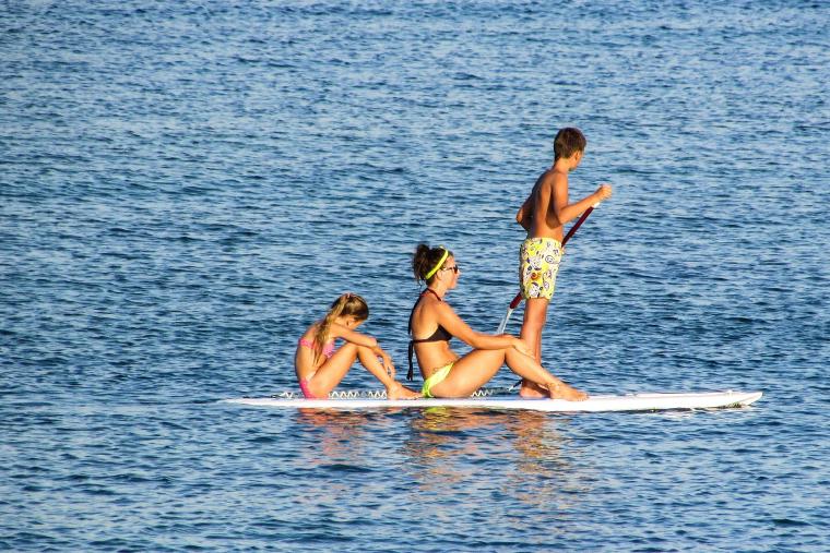 A family on a SUP