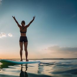 Woman practicing SUP fitness